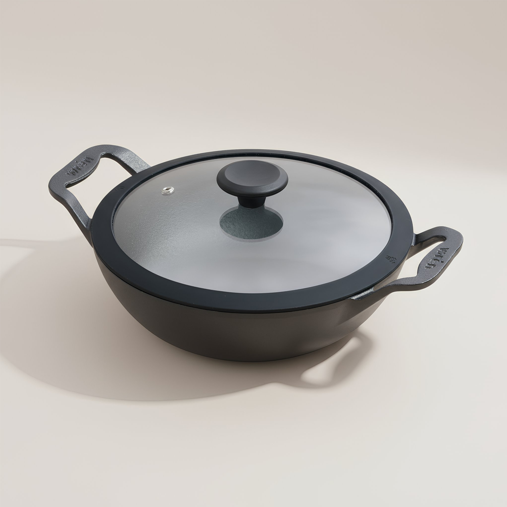 Cast iron wok Singapore - Wren cookware with glass lid
